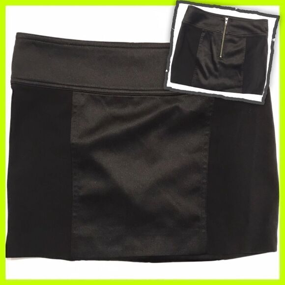 YA-YA SILKY ZIPPER BACK SEXY BLACK MINI SKIRT S - Picture 1 of 4